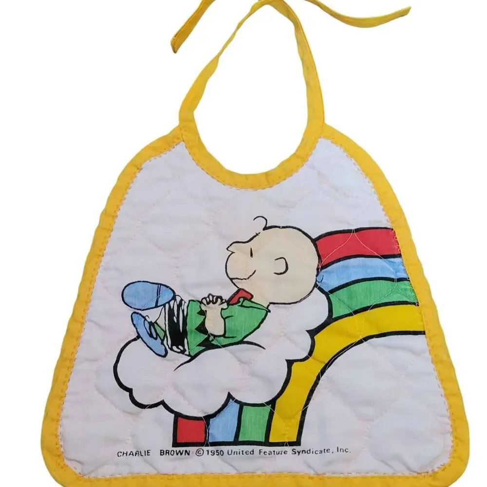 Vintage Charlie Brown Baby Bib United Feature Syndicate